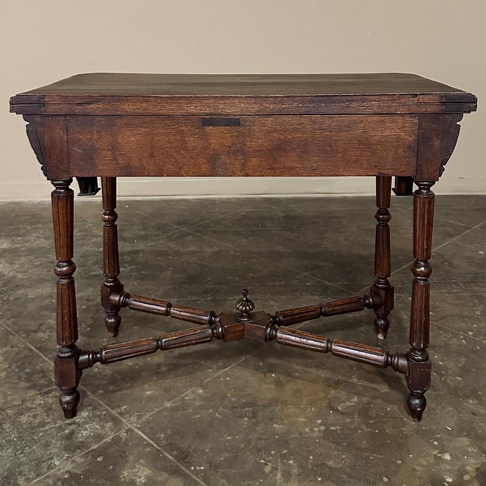 19th Century French Henri II Neoclassical Flip-Top Game Table ~ Console 9
