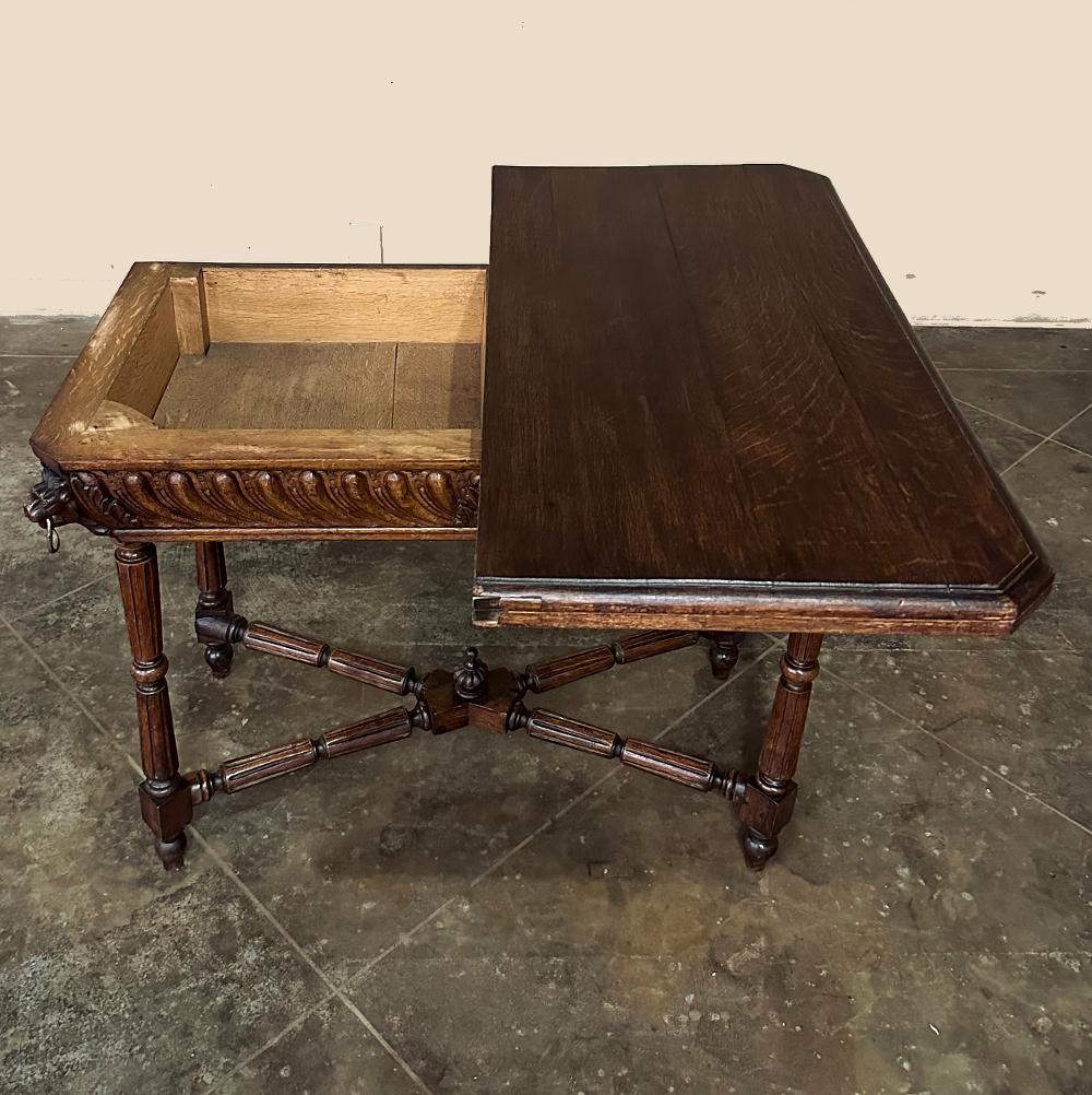 Late 19th Century 19th Century French Henri II Neoclassical Flip-Top Game Table ~ Console