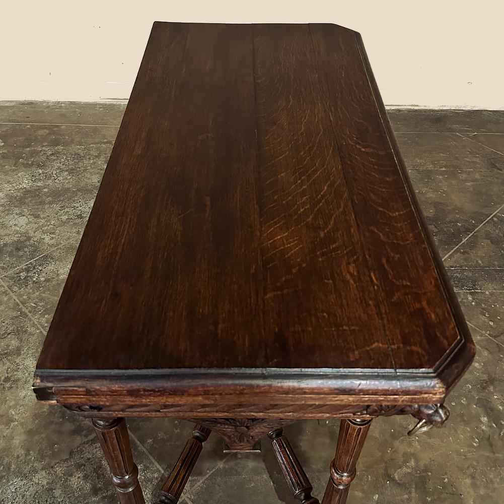 19th Century French Henri II Neoclassical Flip-Top Game Table ~ Console 2