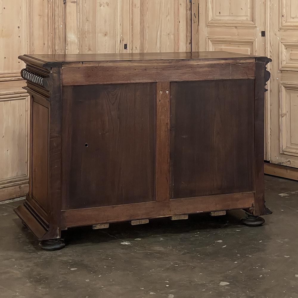 19th Century French Henri II Neoclassical Walnut Buffet For Sale 14