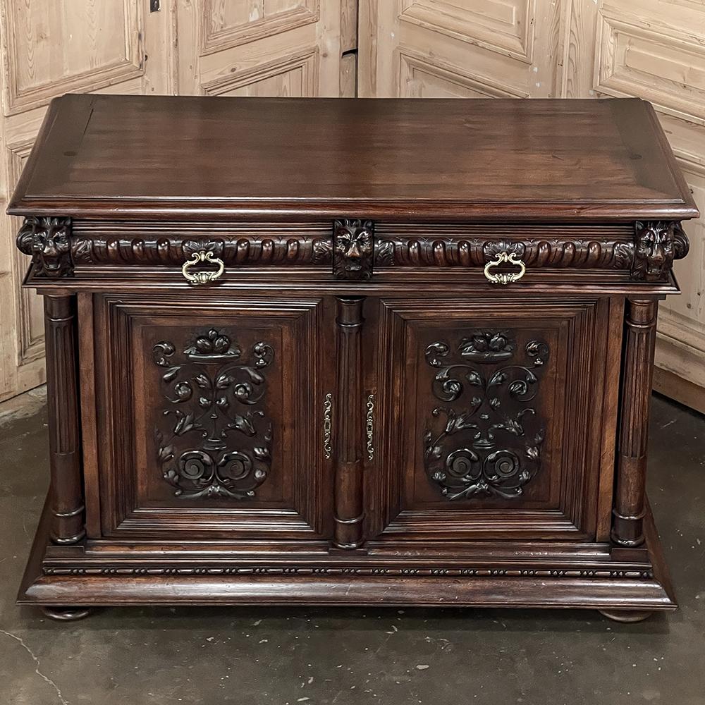 19th Century French Henri II Neoclassical Walnut Buffet In Good Condition For Sale In Dallas, TX