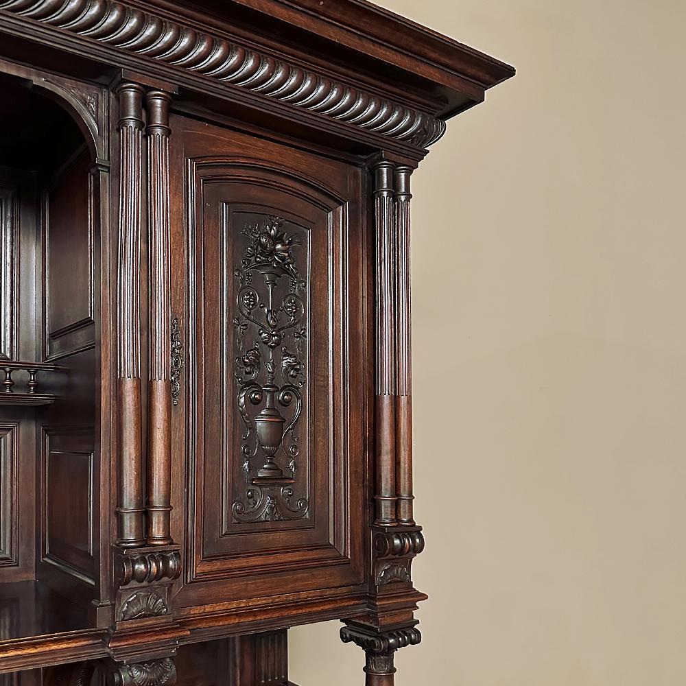 19th Century French Henri II Neoclassical Walnut China Cabinet ~ Cupboard 3