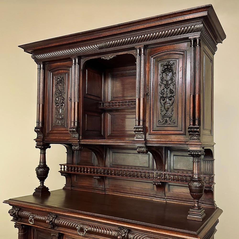 19th Century French Henri II Neoclassical Walnut China Cabinet ~ Cupboard 7