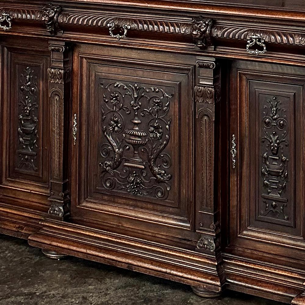 19th Century French Henri II Neoclassical Walnut China Cabinet ~ Cupboard 9