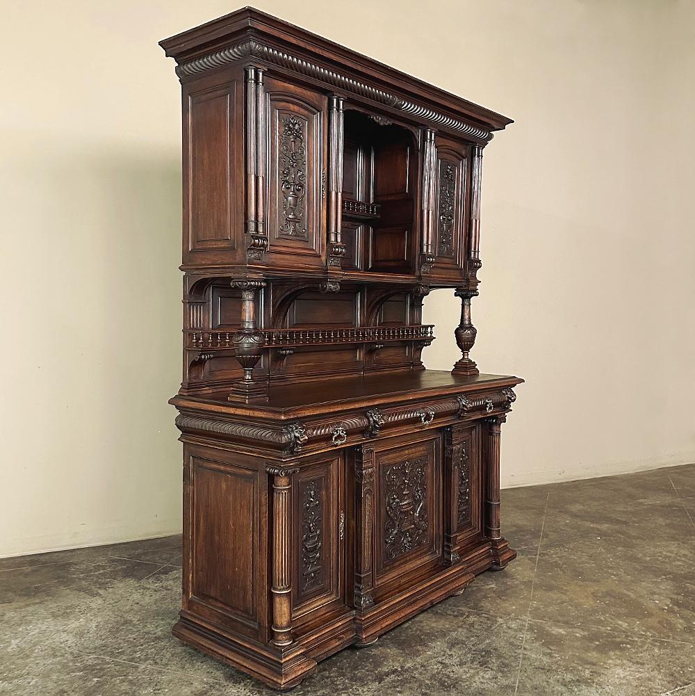 19th Century French Henri II Neoclassical Walnut China Cabinet ~ Cupboard In Good Condition In Dallas, TX