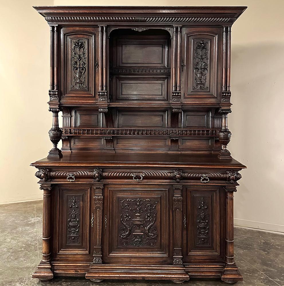Late 19th Century 19th Century French Henri II Neoclassical Walnut China Cabinet ~ Cupboard