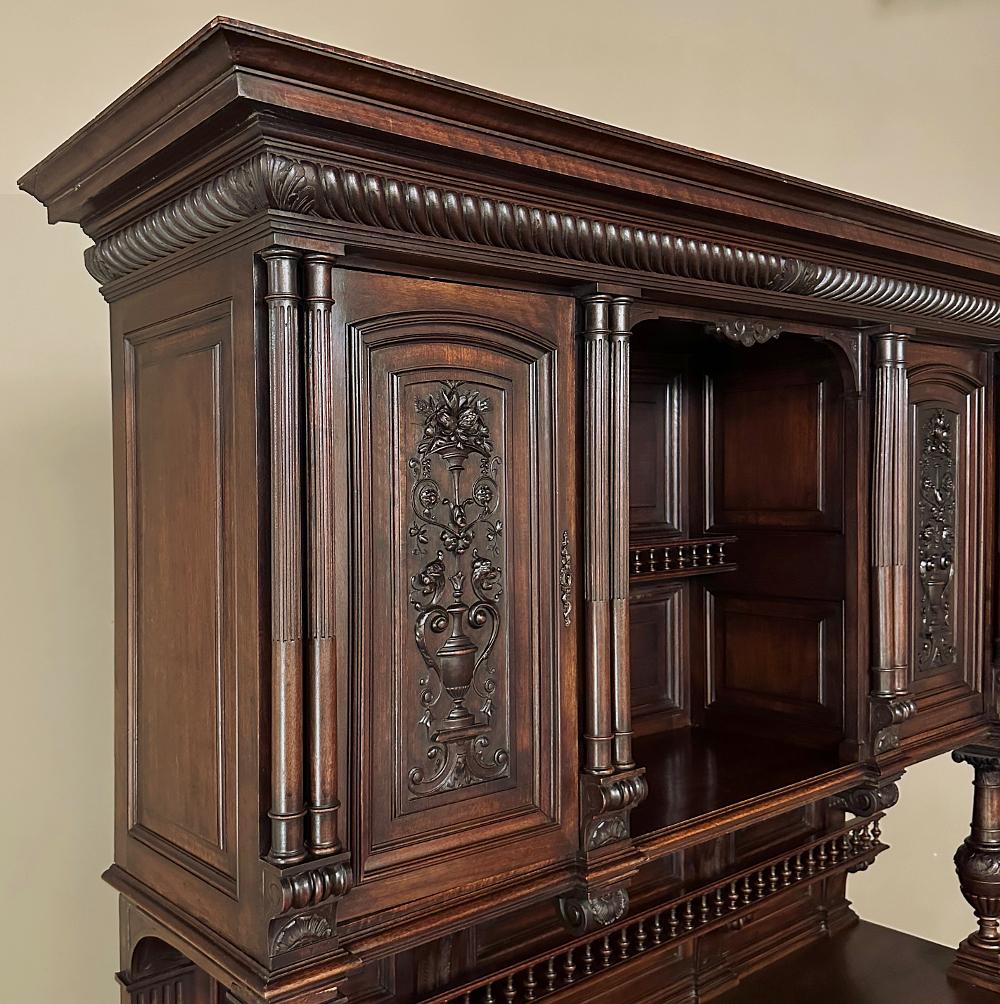 19th Century French Henri II Neoclassical Walnut China Cabinet ~ Cupboard 2