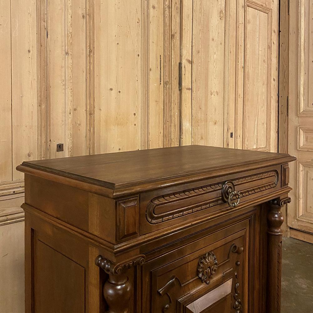 Late 19th Century 19th Century French Henri II Neoclassical Walnut Confiturier, Cabinet For Sale