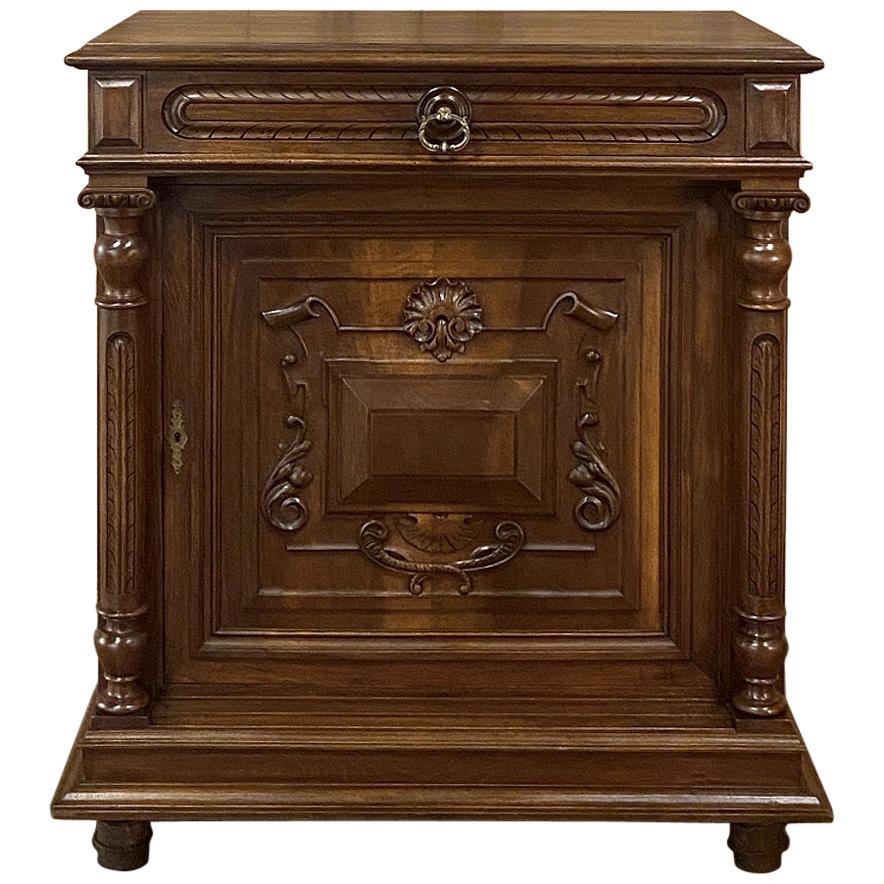 19th Century French Henri II Neoclassical Walnut Confiturier, Cabinet For Sale