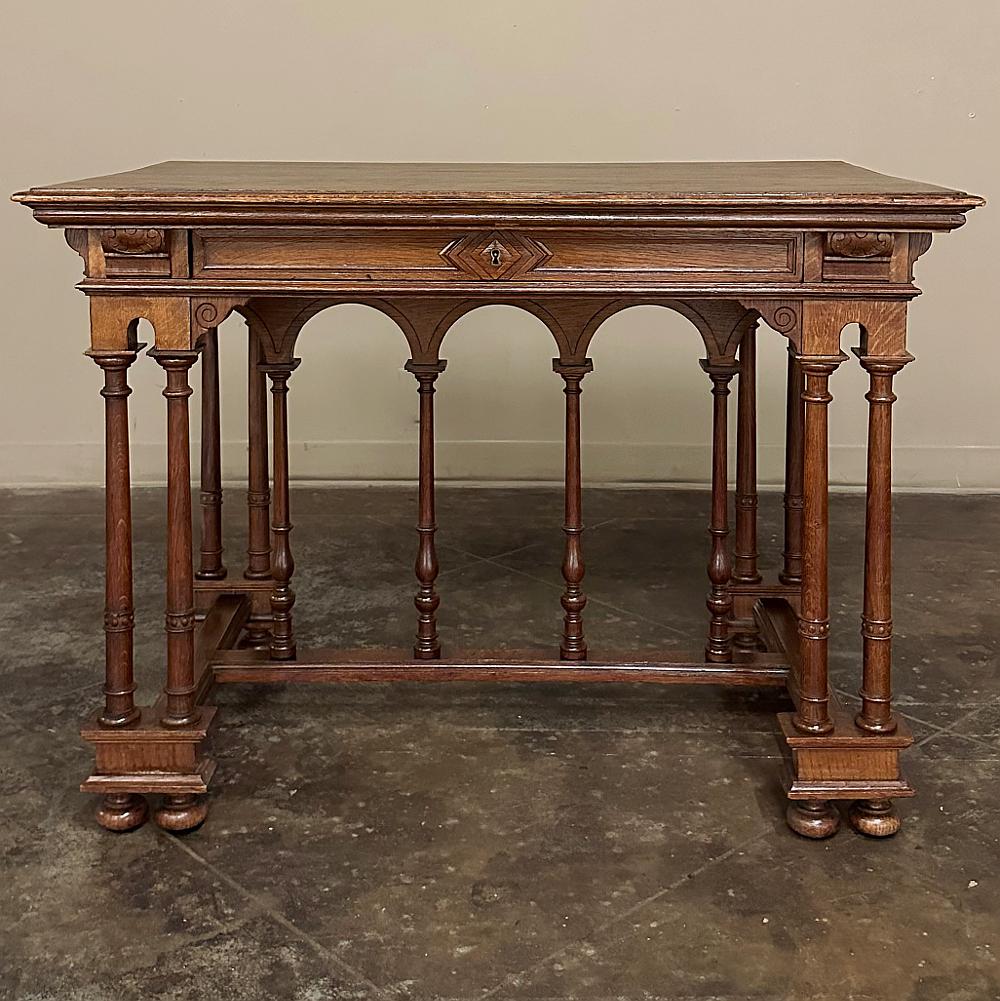 19th Century French Henri II Neoclassical Writing Table For Sale 3