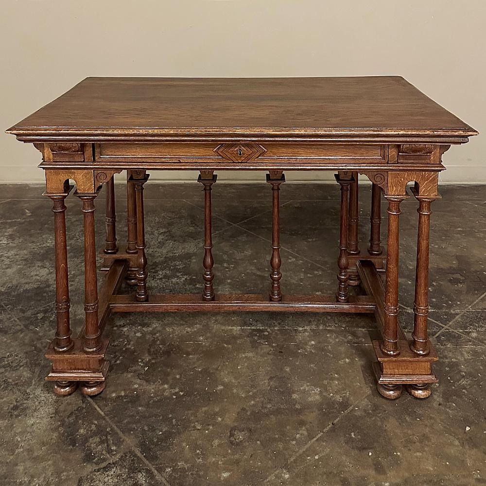 Hand-Crafted 19th Century French Henri II Neoclassical Writing Table For Sale