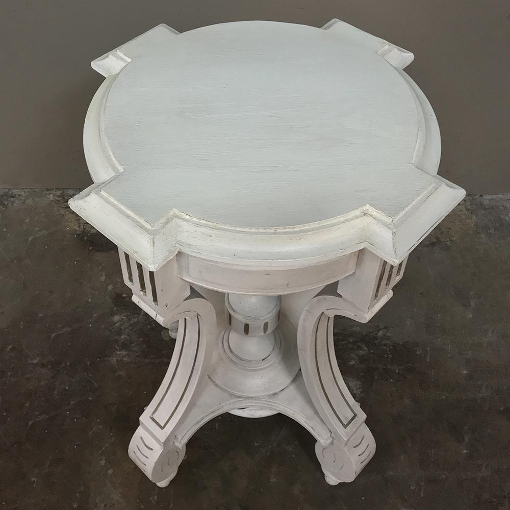 Hand-Carved 19th Century French Henri II Painted Lamp Table Pedestal