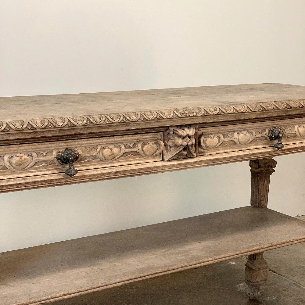 19th Century French Henri II Stripped Console, Sofa Table 4