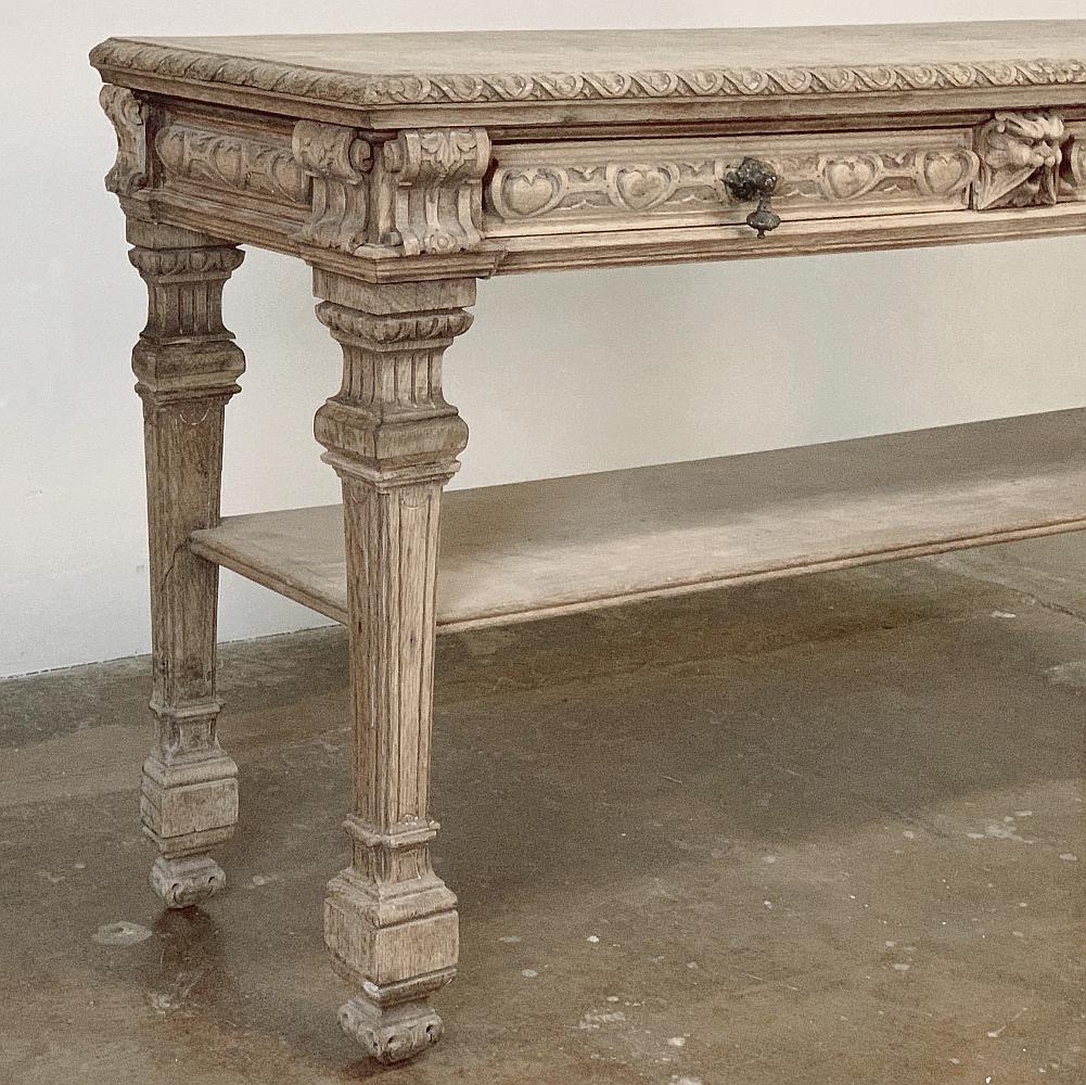 19th Century French Henri II Stripped Console, Sofa Table 1