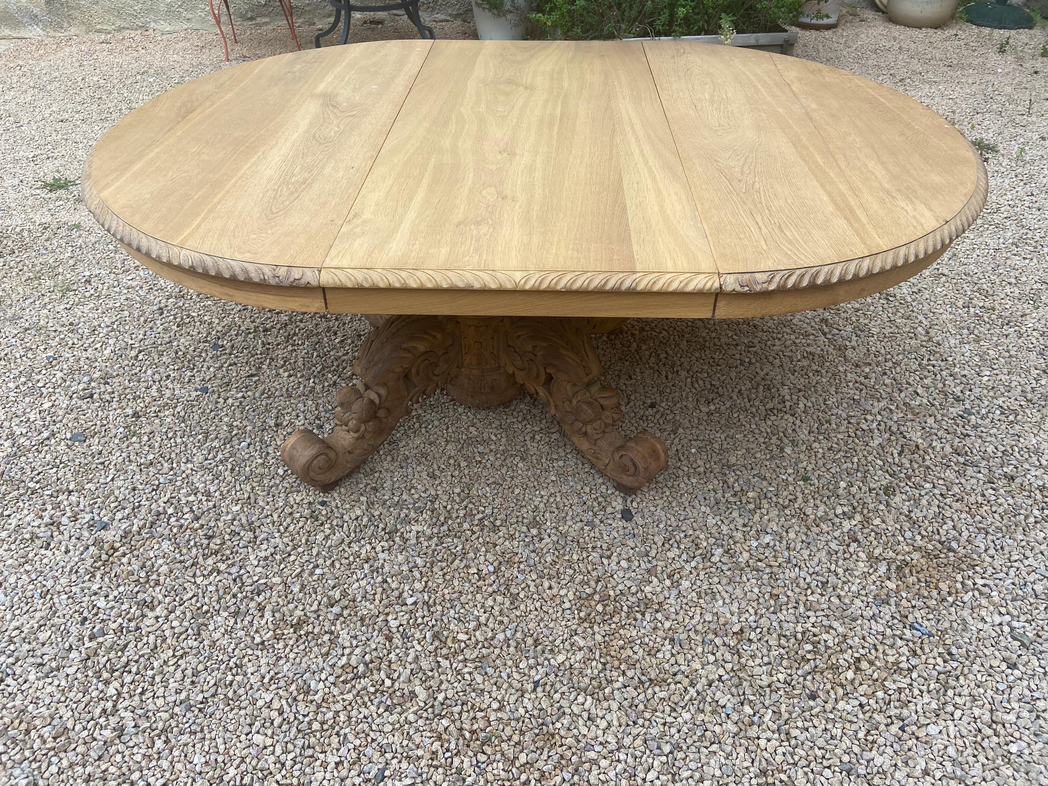 Mesa de comedor francesa de roble estilo Enrique II del siglo XIX, 1890 4