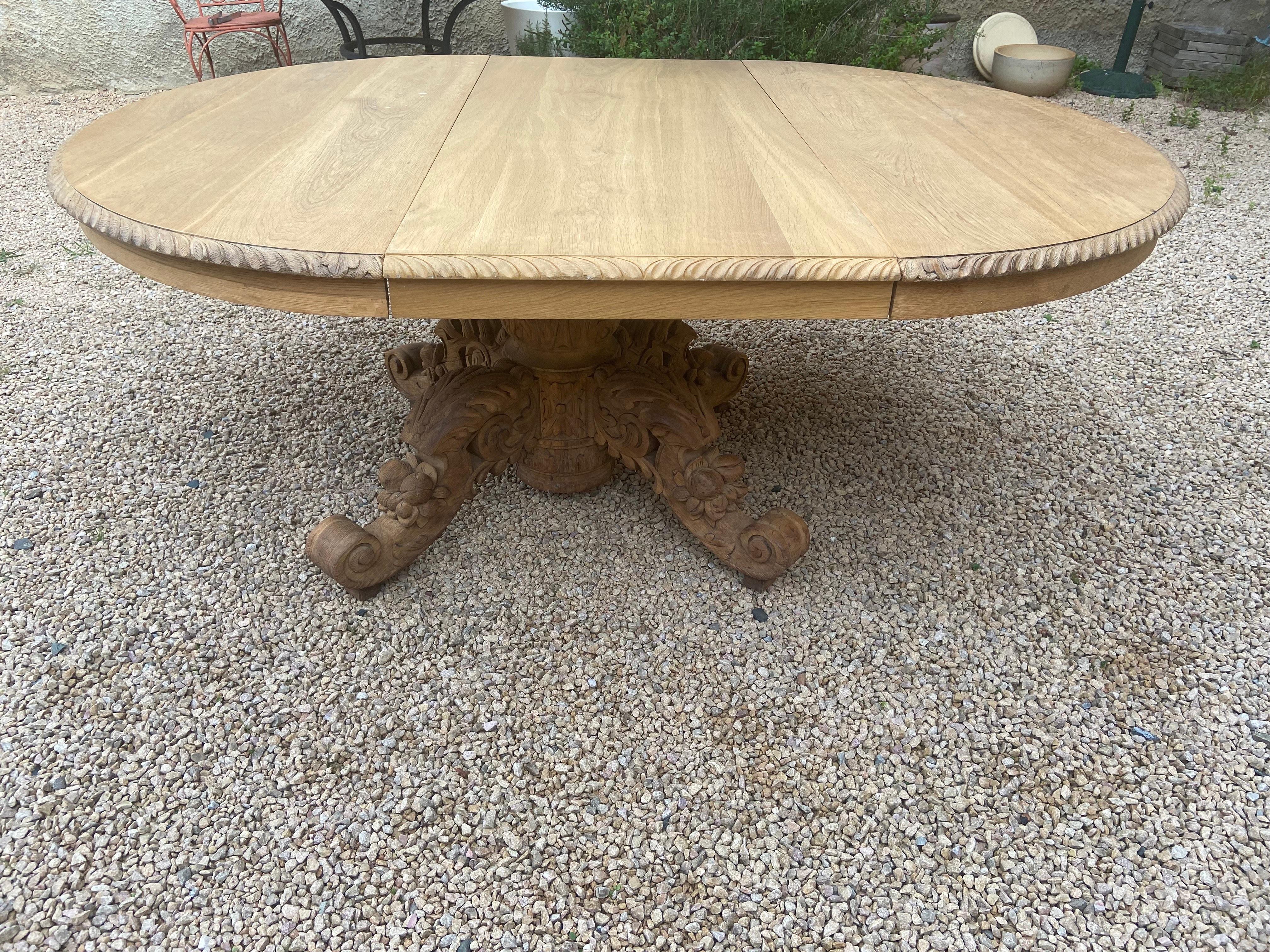 Mesa de comedor francesa de roble estilo Enrique II del siglo XIX, 1890 5