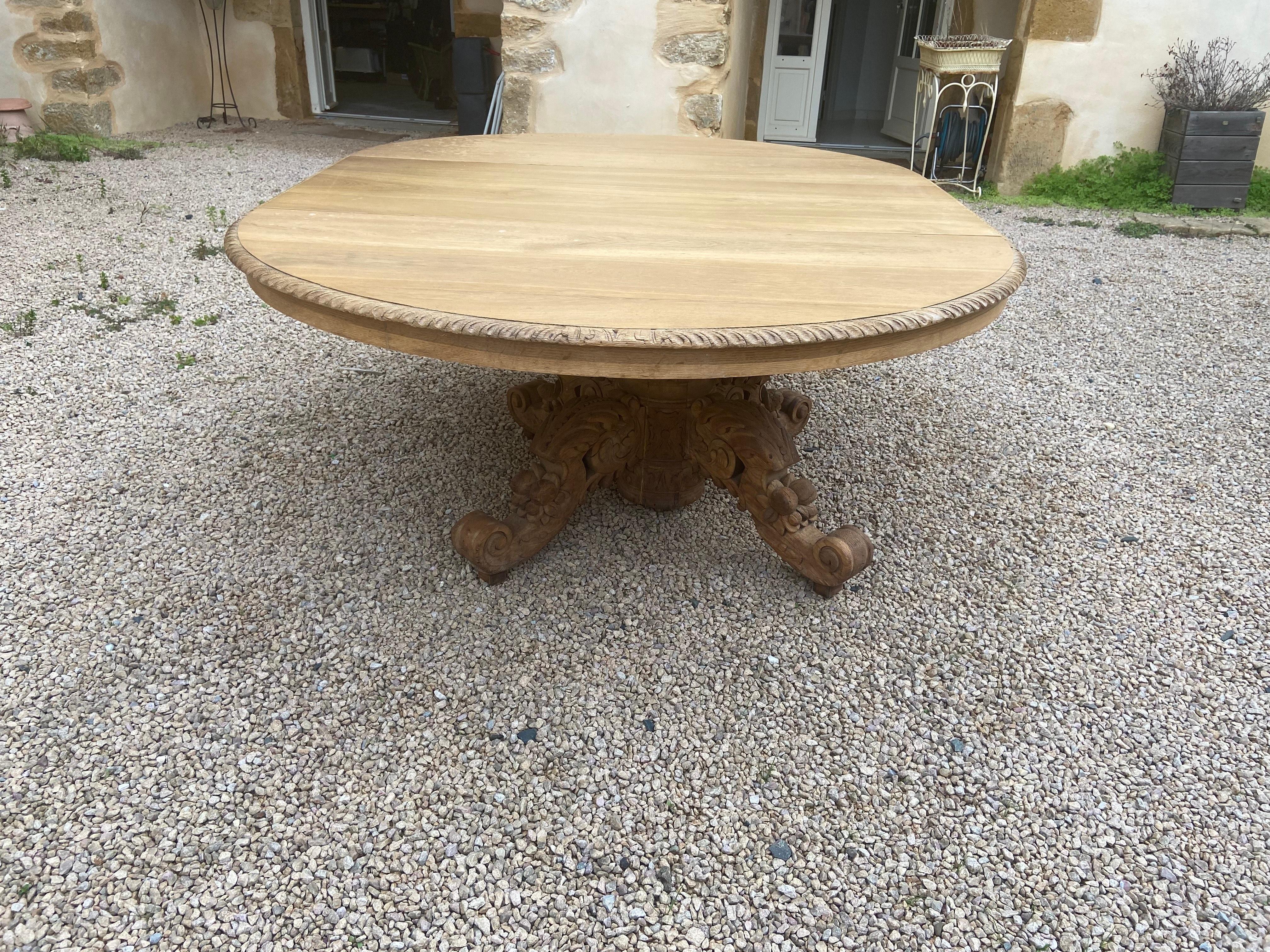 Mesa de comedor francesa de roble estilo Enrique II del siglo XIX, 1890 6