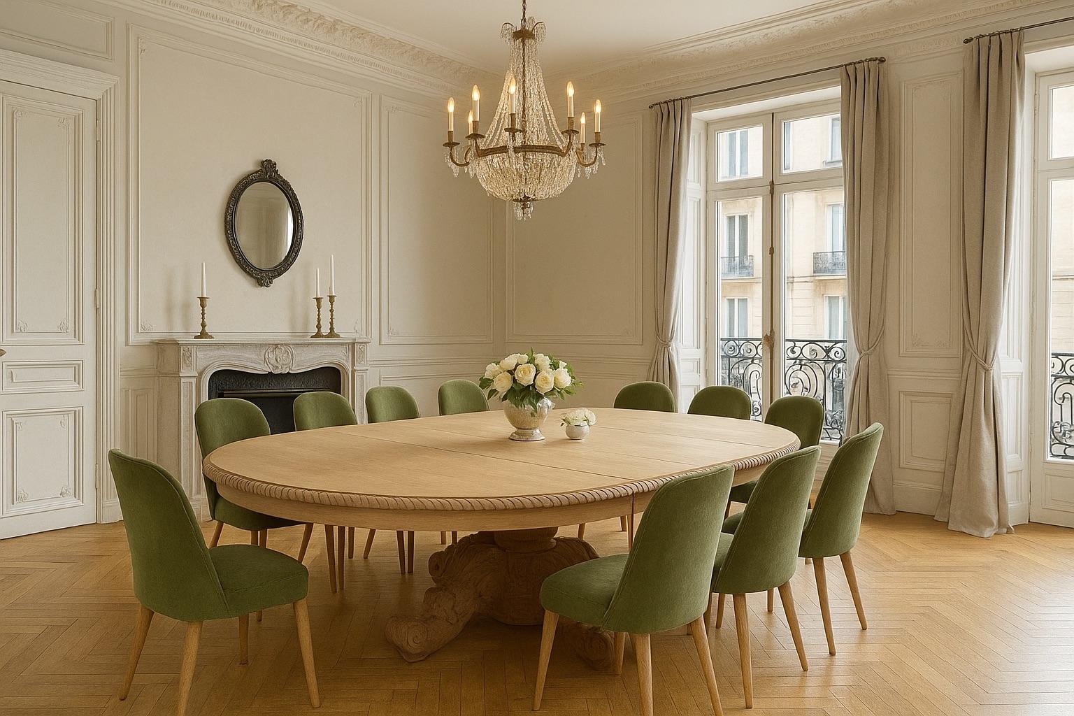 Mesa de comedor francesa de roble estilo Enrique II del siglo XIX, 1890 Francés