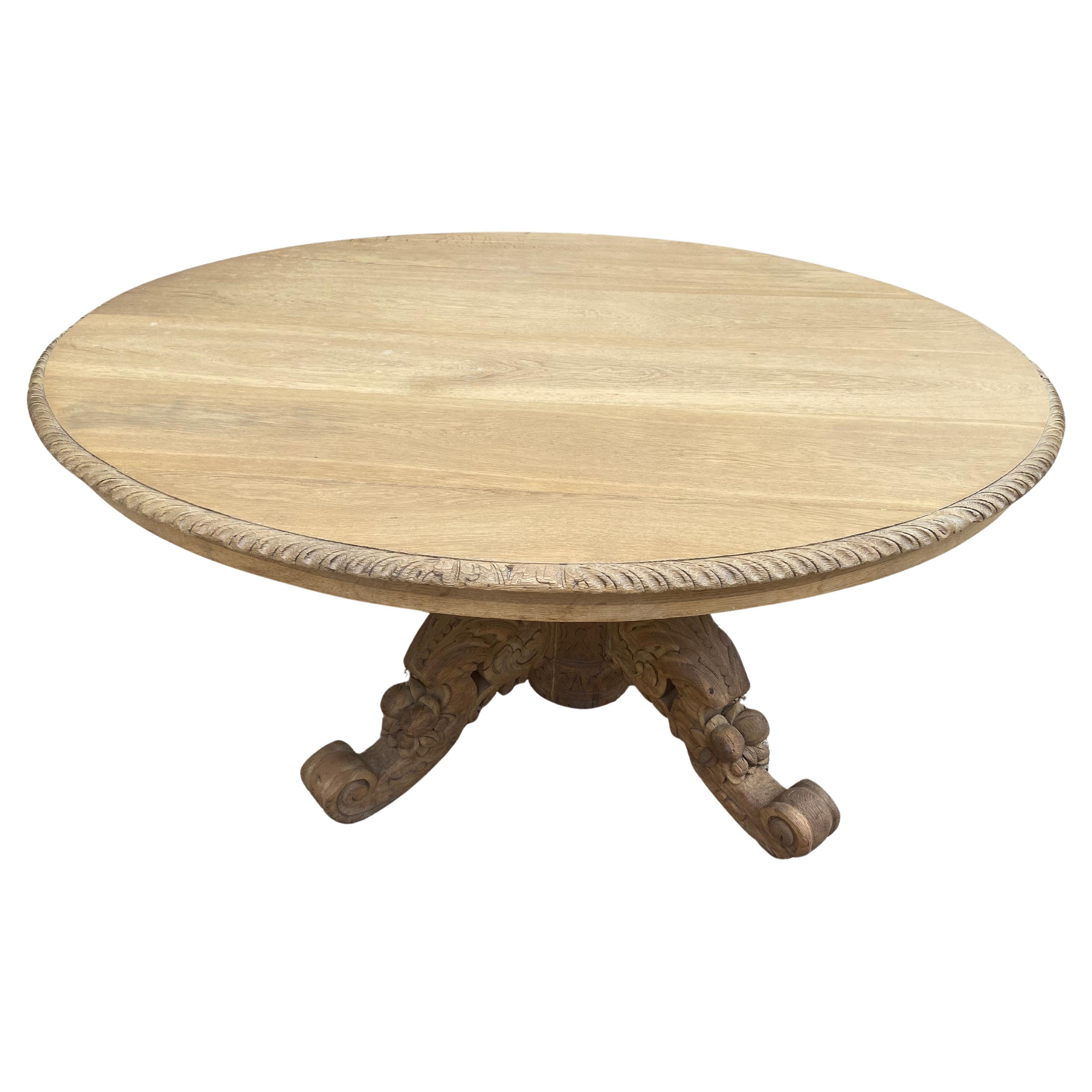 Mesa de comedor francesa de roble estilo Enrique II del siglo XIX, 1890