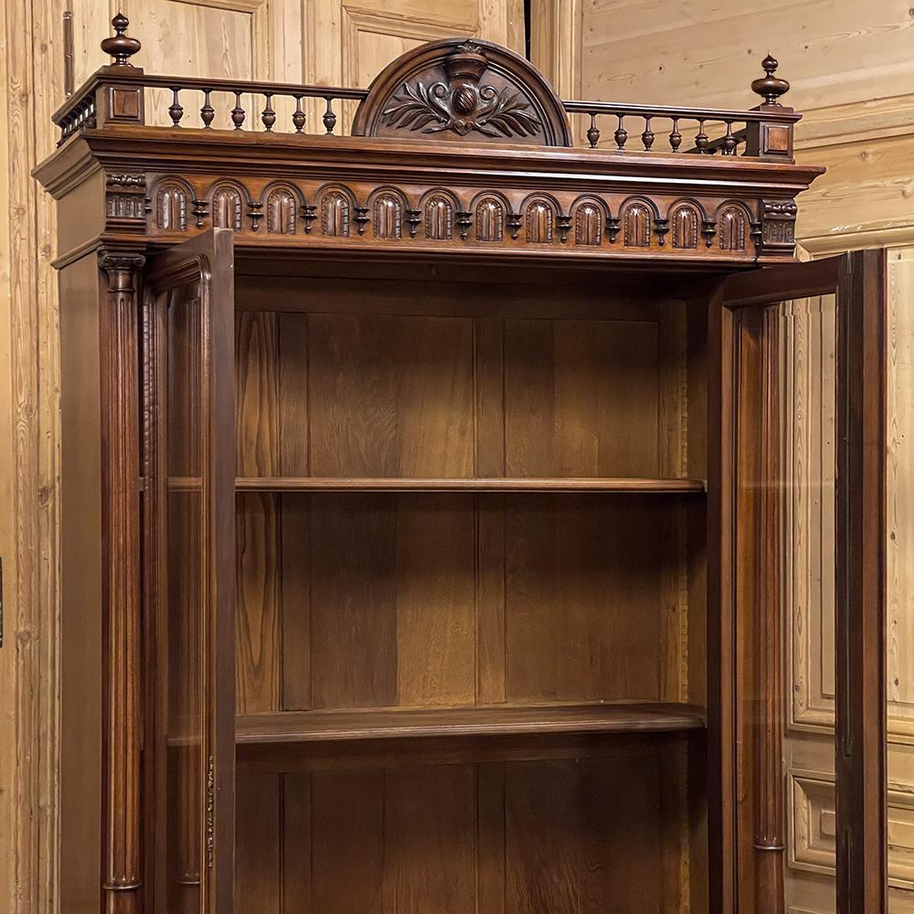 Late 19th Century 19th Century French Henri II Walnut Bookcase For Sale