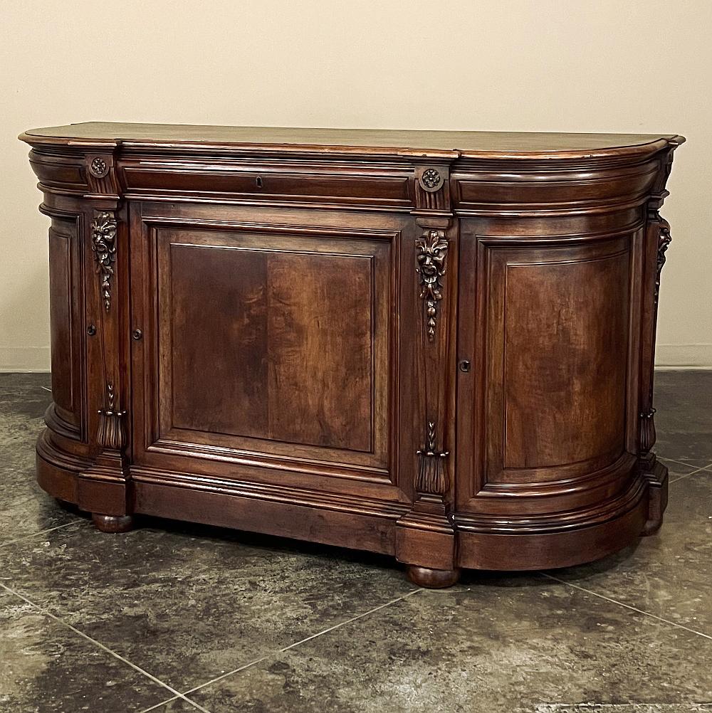 Neoclassical Revival 19th Century French Henri II Walnut Buffet For Sale