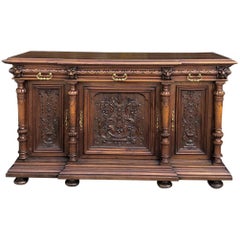 19th Century French Henri II Walnut Buffet