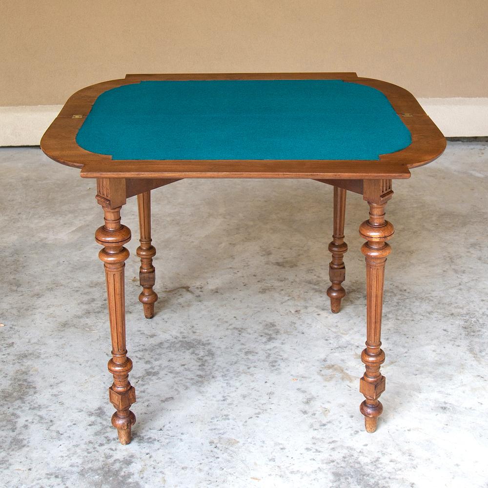 19th Century French Henri II Walnut Game Table, Console 6