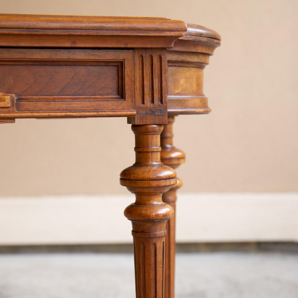 19th Century French Henri II Walnut Game Table, Console 9