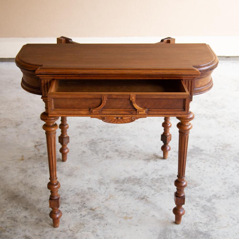 19th Century French Henri II Walnut Game Table, Console In Good Condition In Dallas, TX