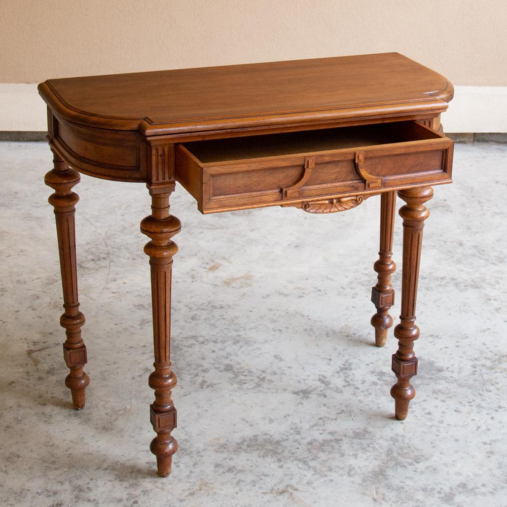 Late 19th Century 19th Century French Henri II Walnut Game Table, Console