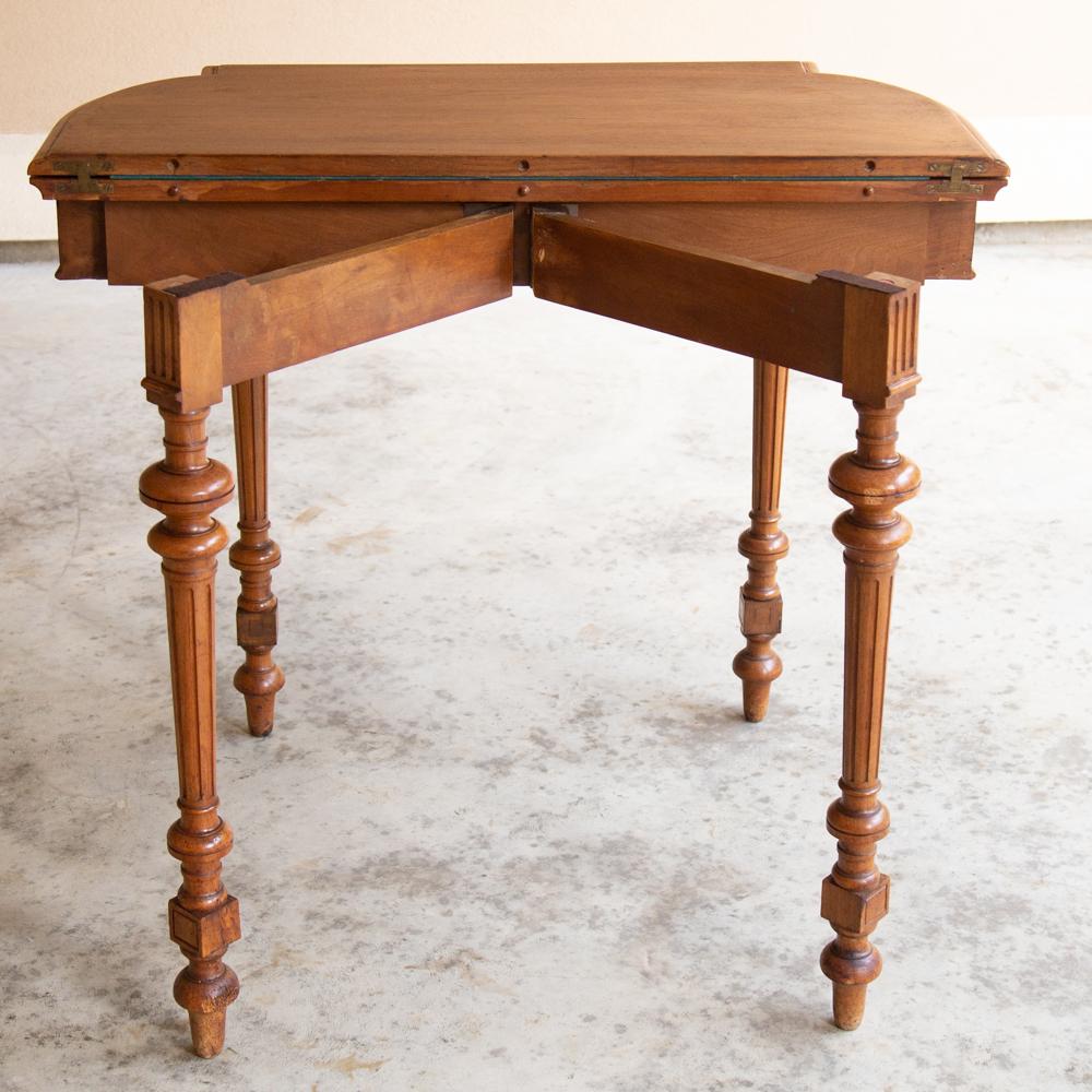 19th Century French Henri II Walnut Game Table, Console 2