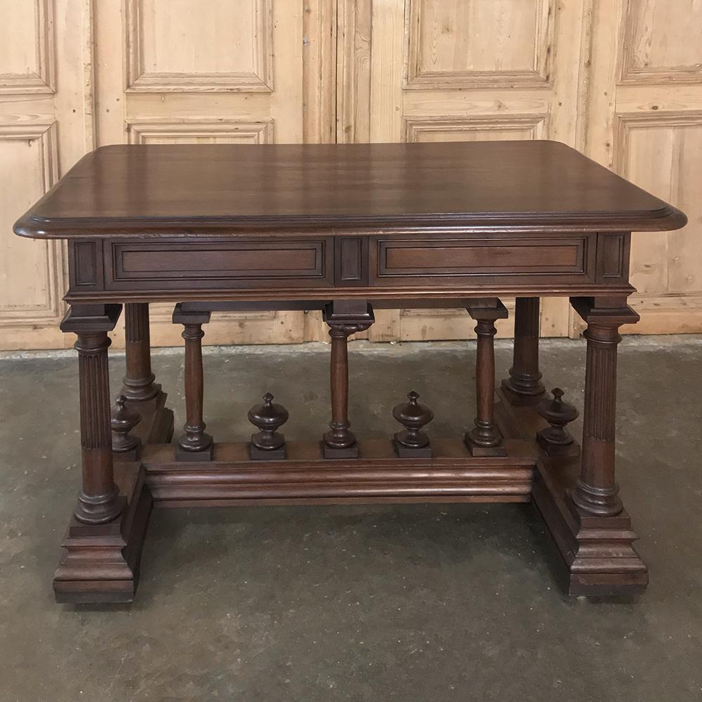 19th Century French Henri II Walnut Writing Table 5