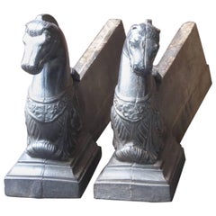 19th Century French 'Horse' Andirons or Firedogs