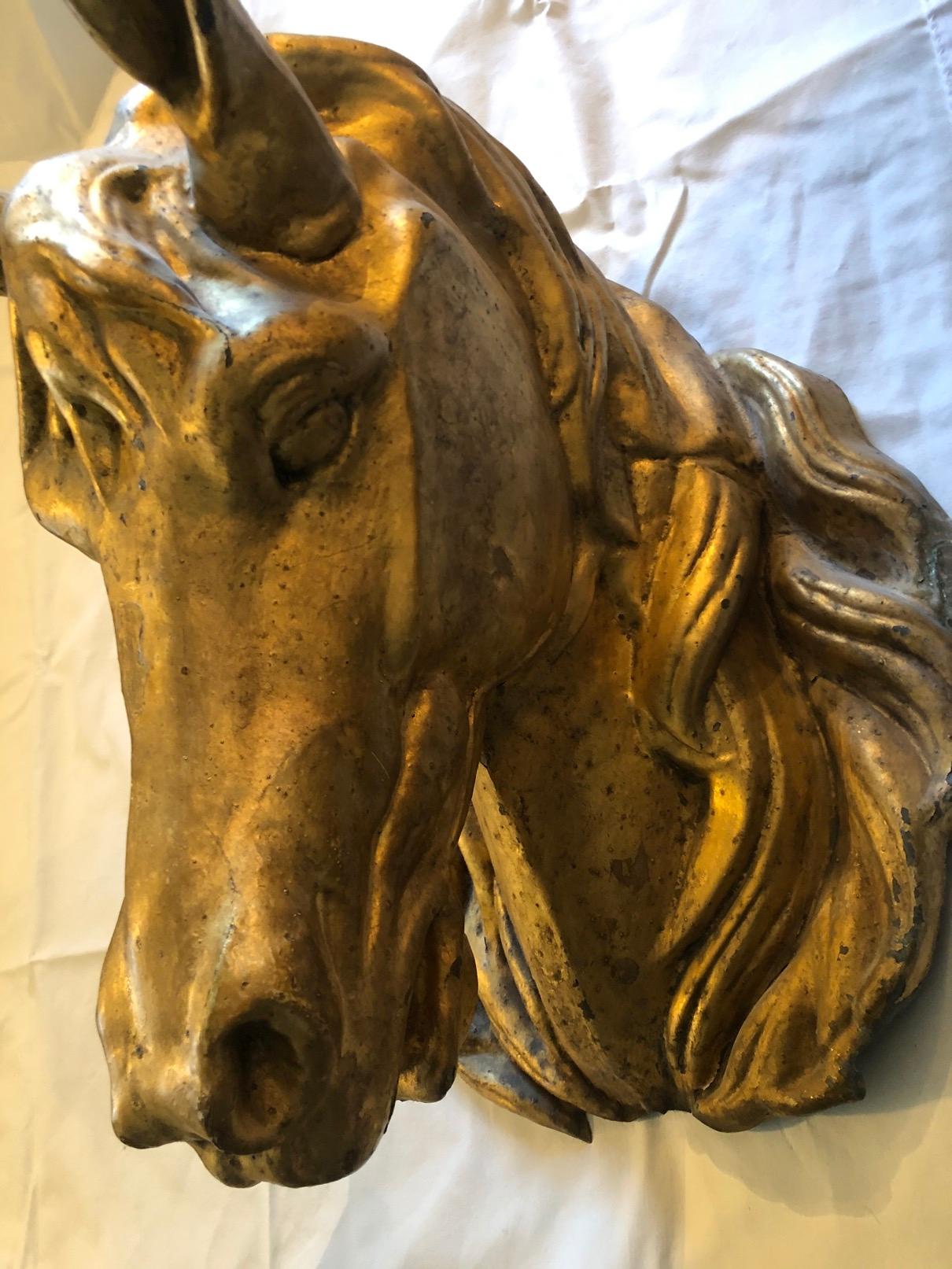 19th Century French Horse Wall Mount Sculpture In Fair Condition In Sheffield, MA