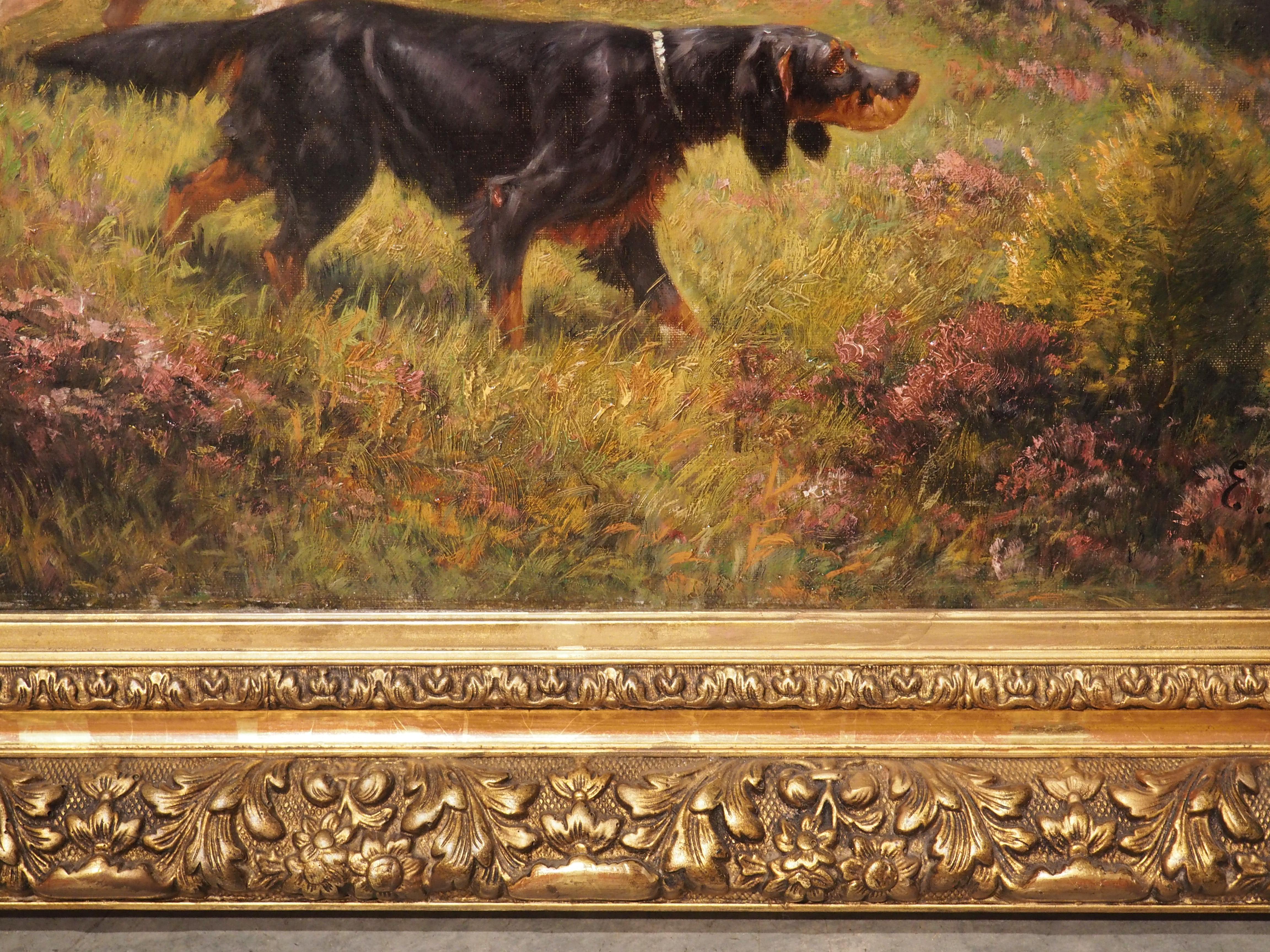 19th Century French Hunting Dog Painting by Petit 10