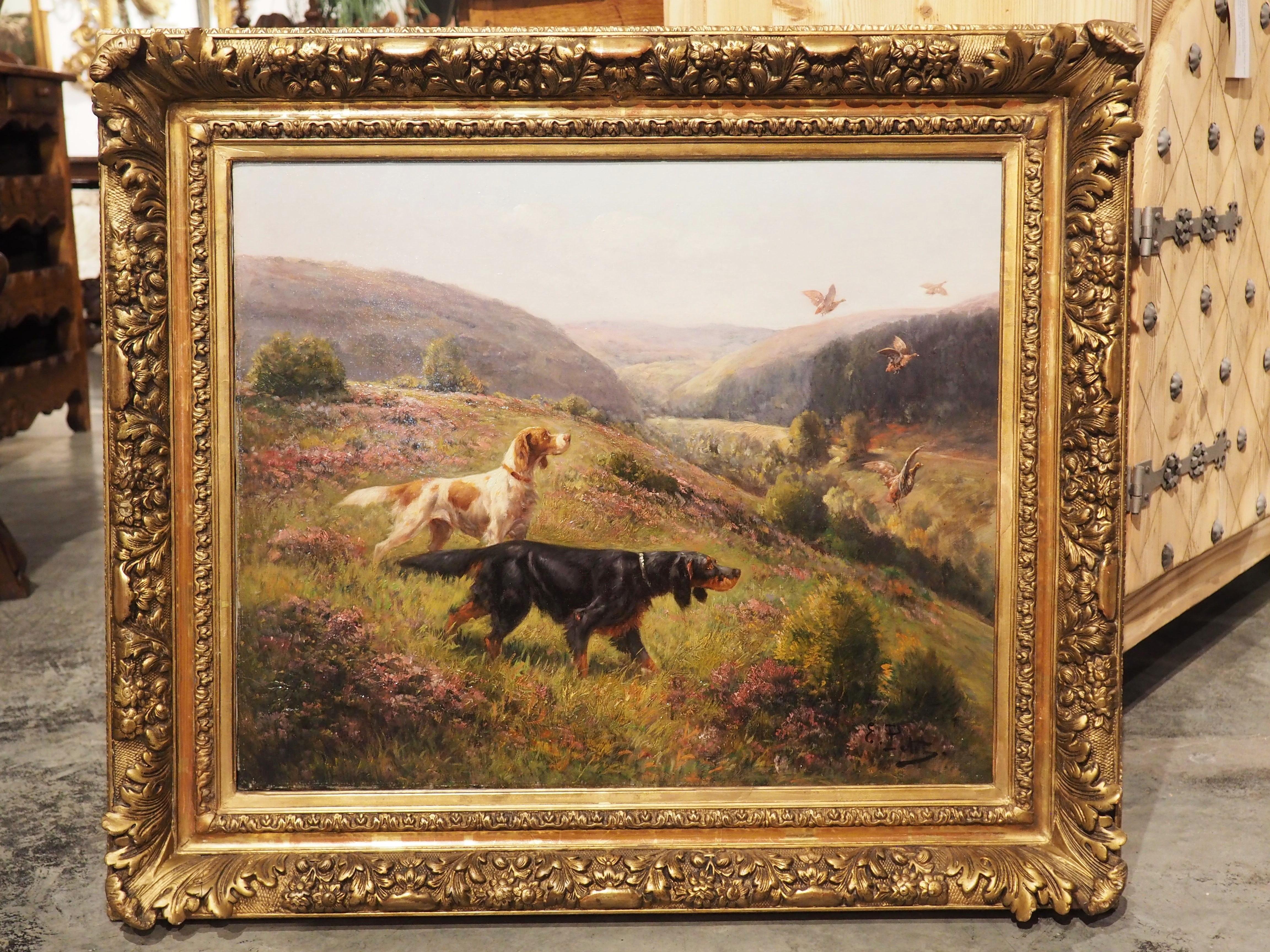19th Century French Hunting Dog Painting by Petit 12