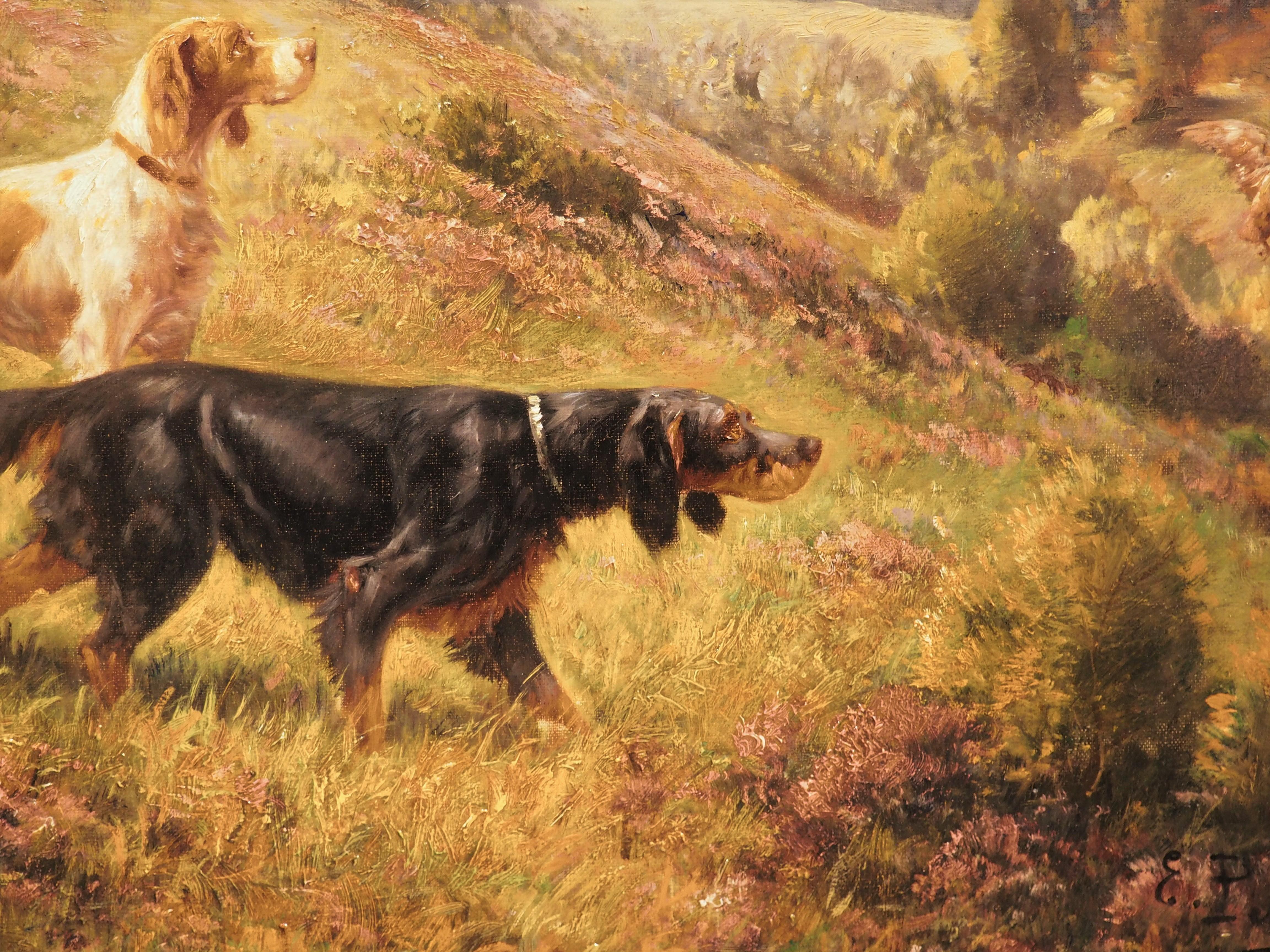 19th Century French Hunting Dog Painting by Petit 4