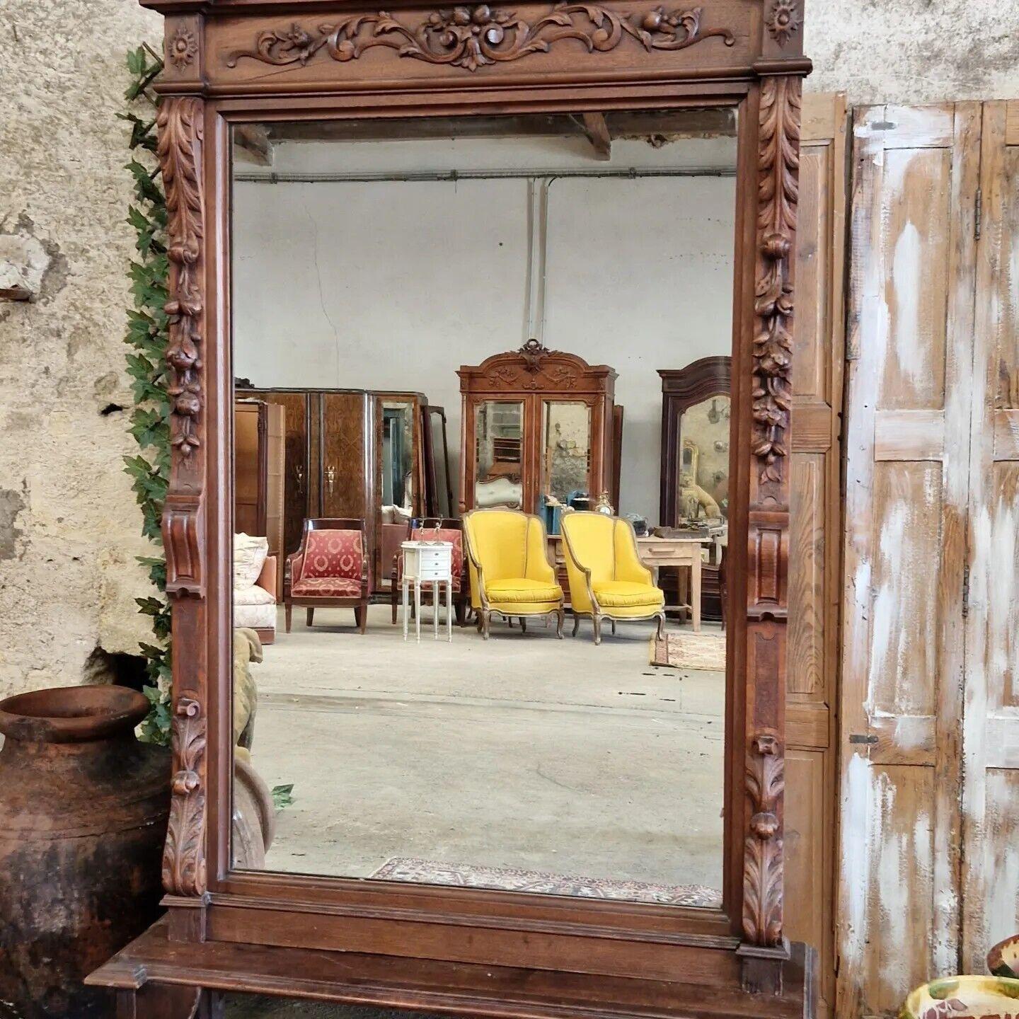 19th Century French Hunting Lodge Mirror Heavily Carved 11