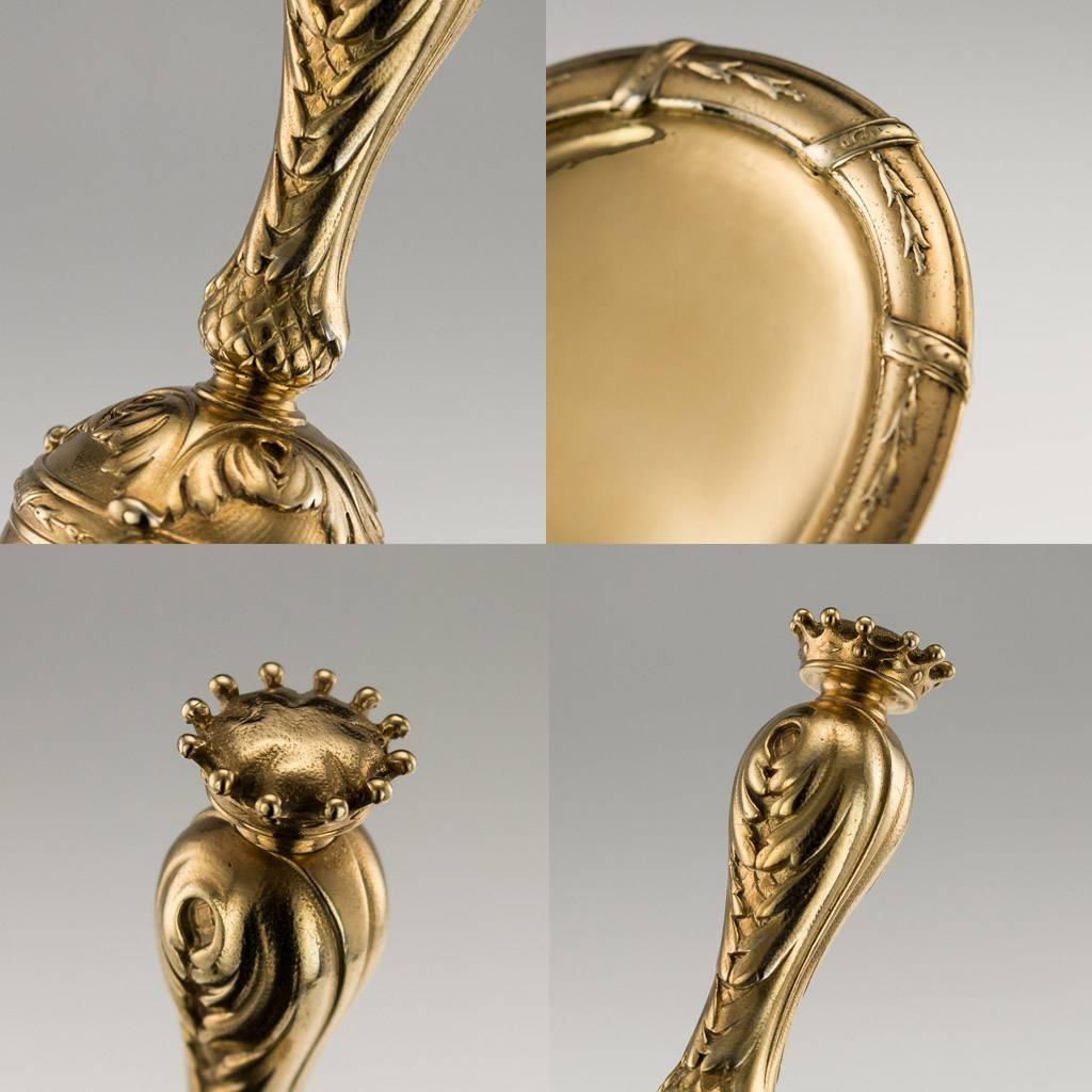 19th Century French Important Silver-Gilt Dinner Bell on Stand, circa 1880 6
