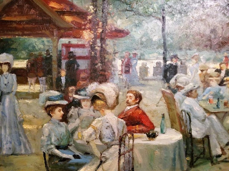 19th Century French Impressionist Oil on Canvas of Picnic Scene at 1stDibs