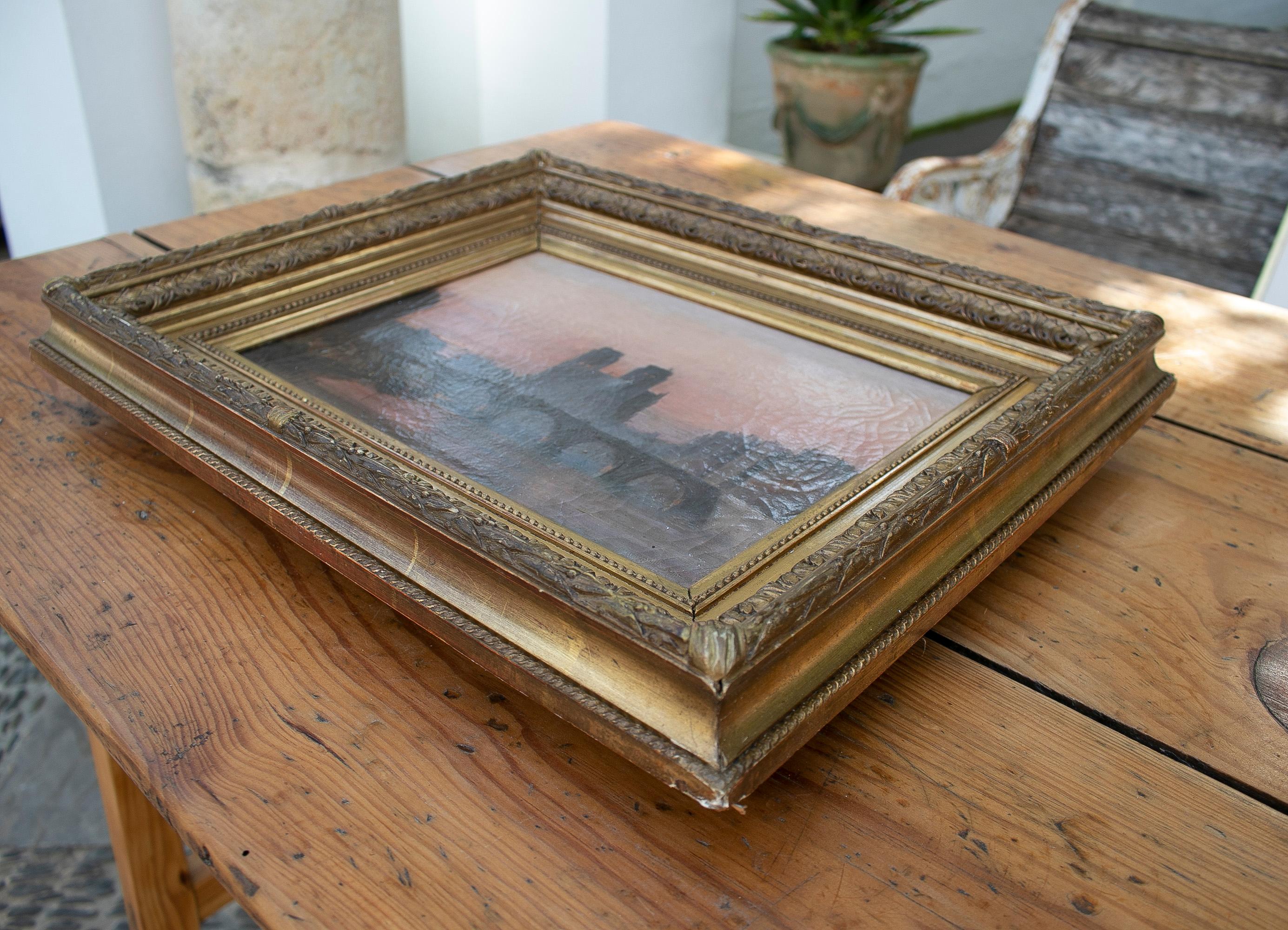 19th Century French Impressionist Paris Landscape of Notre Dame on The Senna For Sale 5
