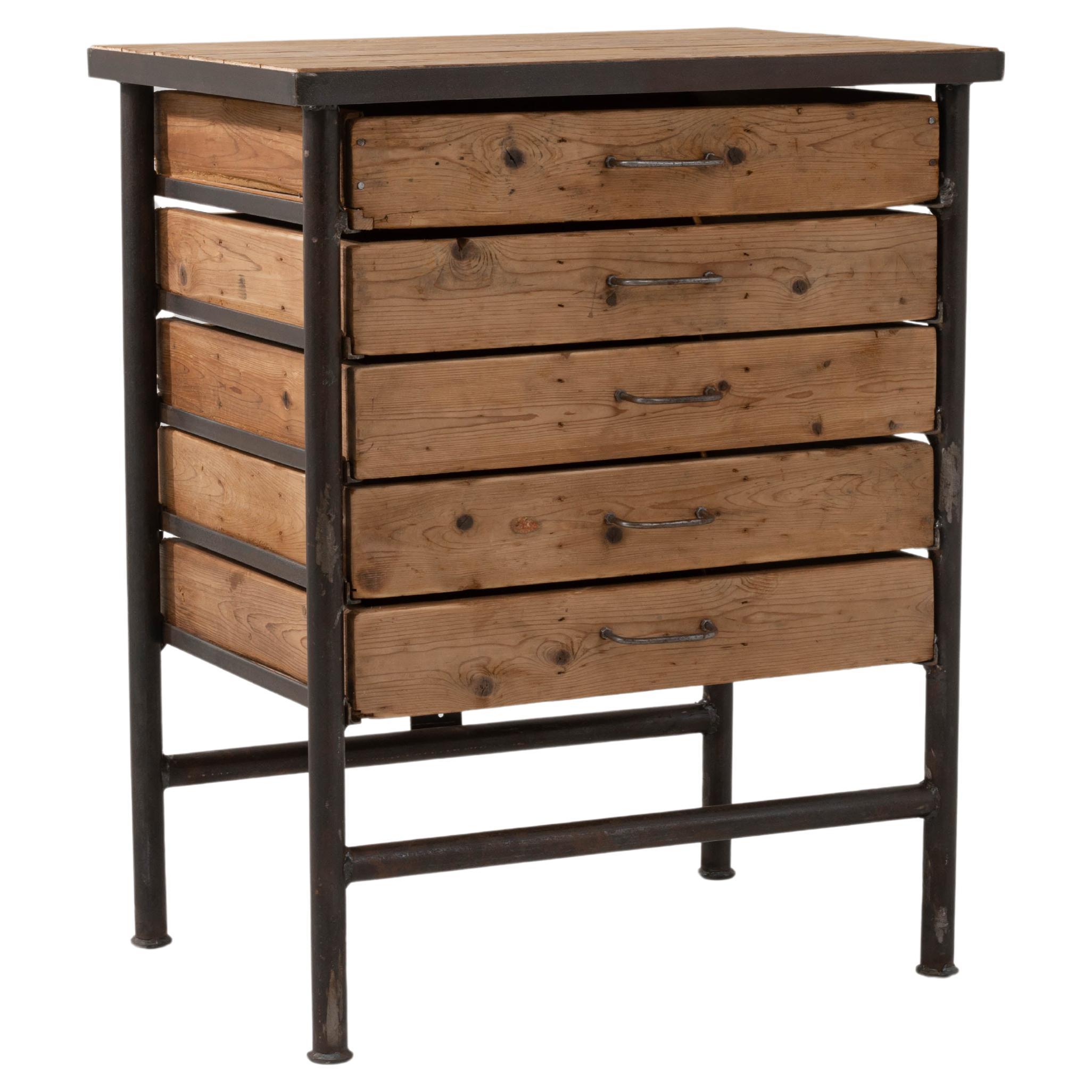 19th Century French Industrial Chest Of Drawers