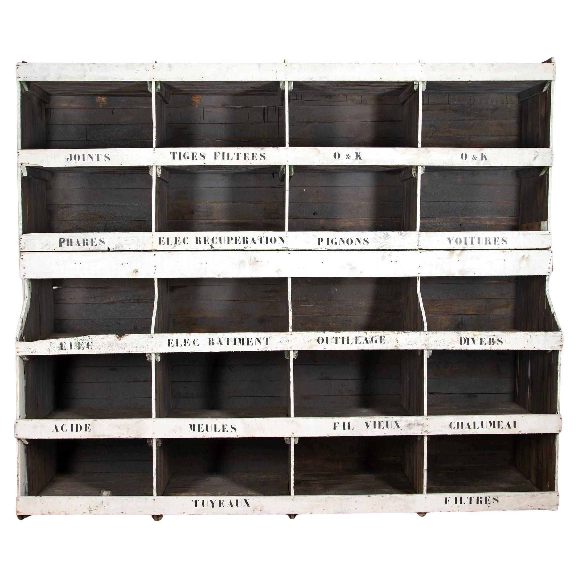 19th Century French Industrial Hardware Store Shelves