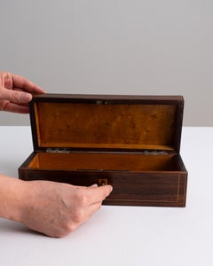 19th Century French Inlaid Glove Box with Elegant Antique Charm