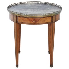 19th Century French Inlaid Guéridon with Marble Top