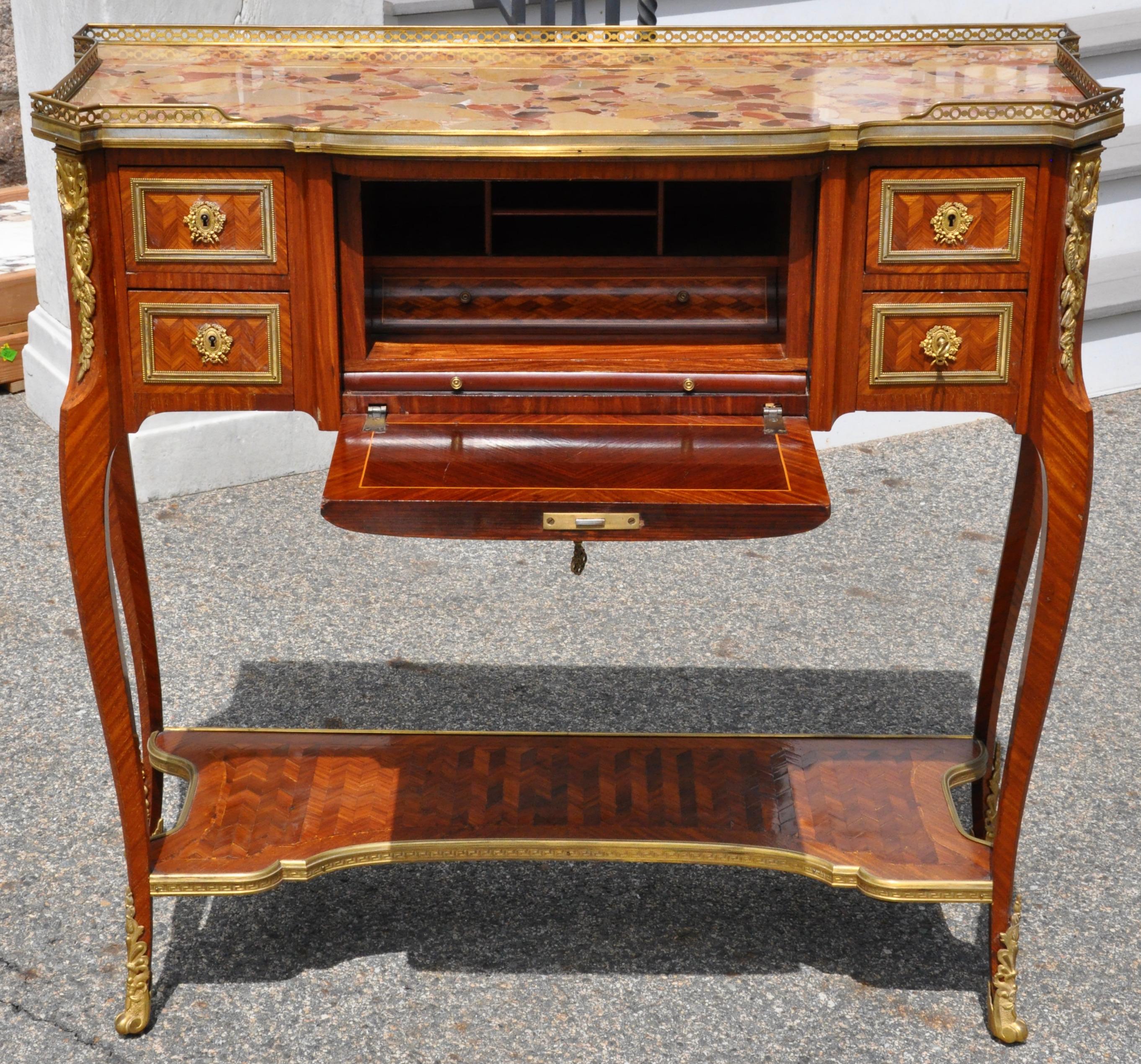 19th Century French Inlaid Kingwood Serving Table For Sale 2