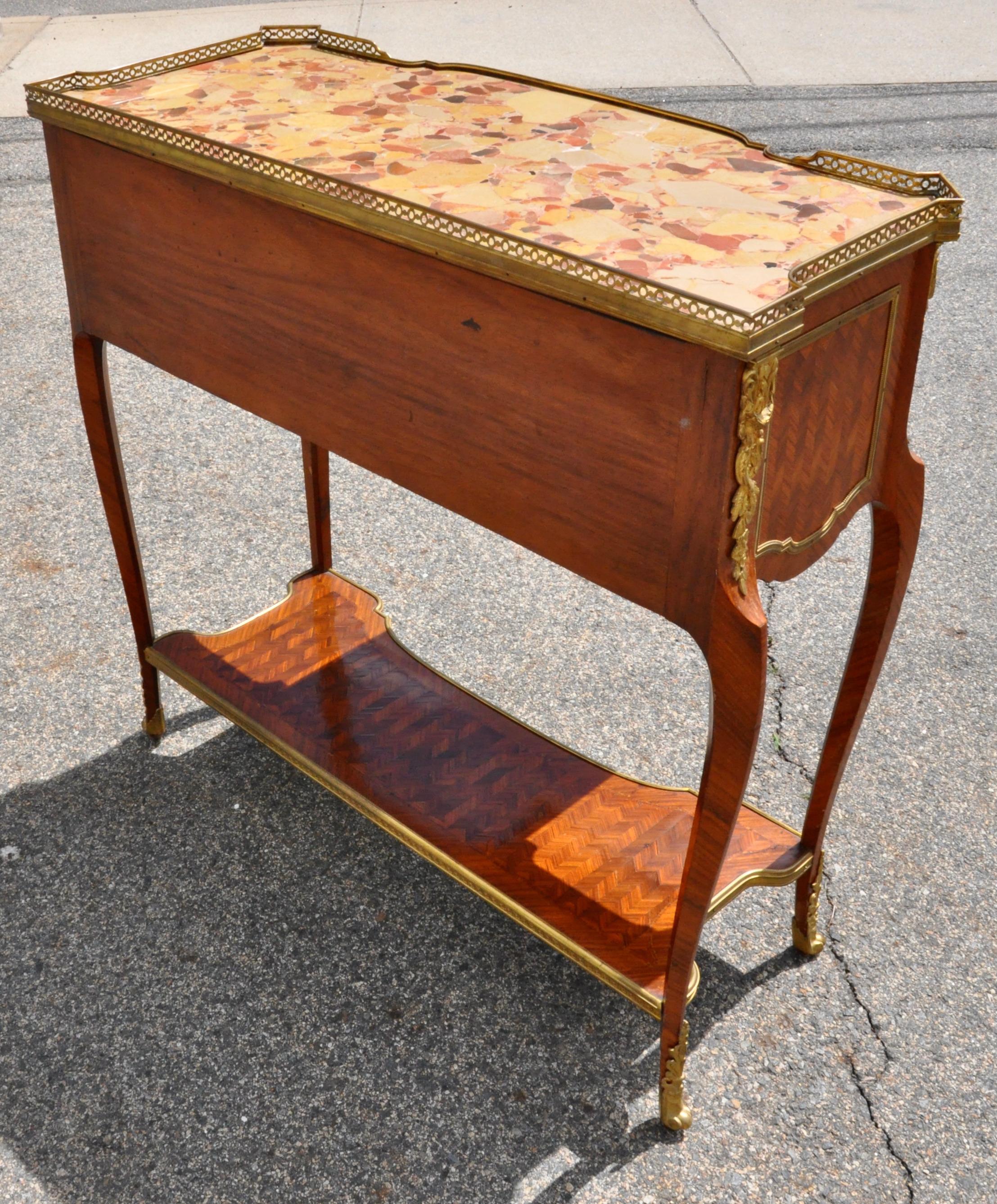 19th Century French Inlaid Kingwood Serving Table For Sale 4