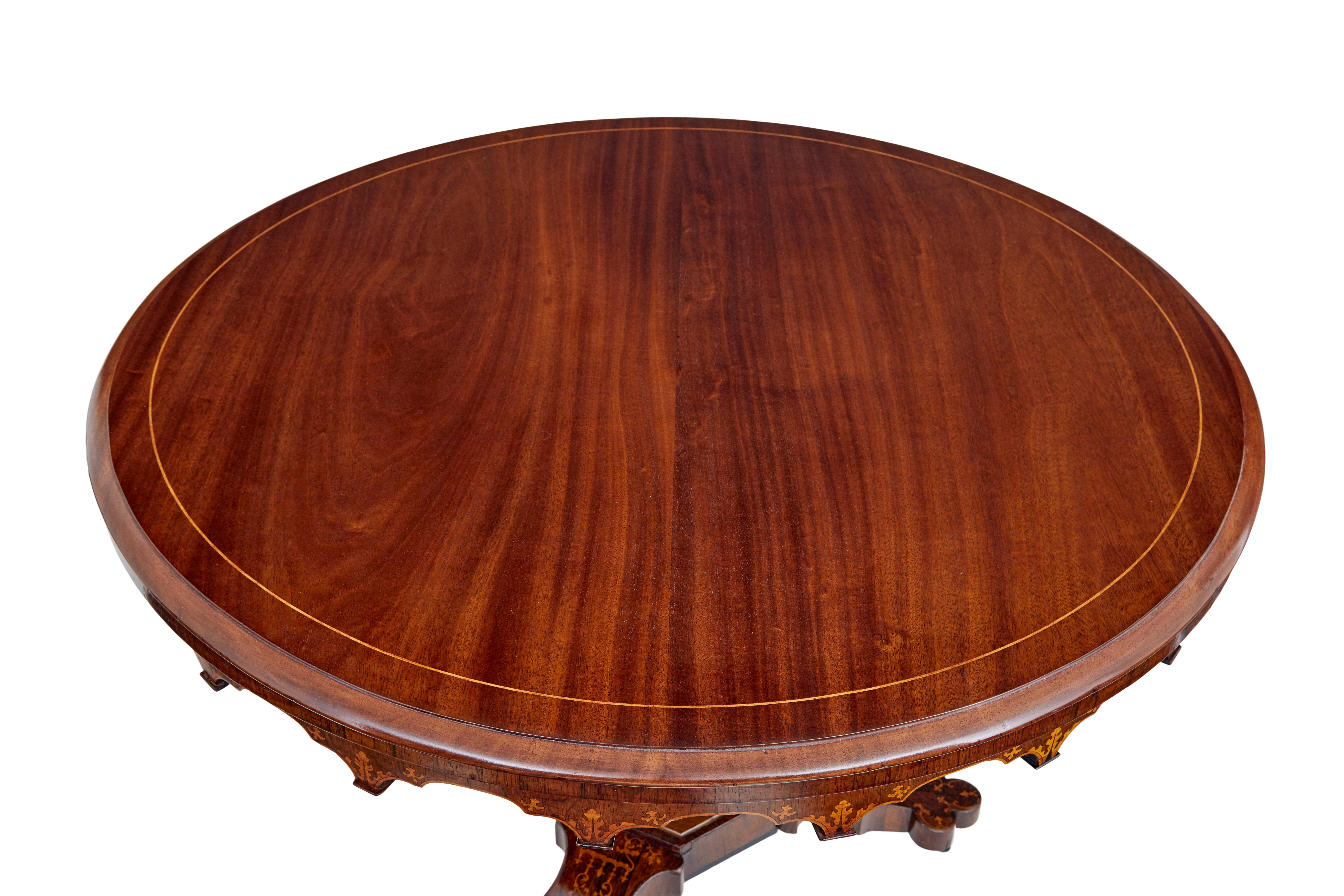 19th Century 19th century French inlaid mahogany center table