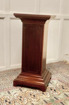 19th Century French Inlaid Mahogany Column Display Pedestal