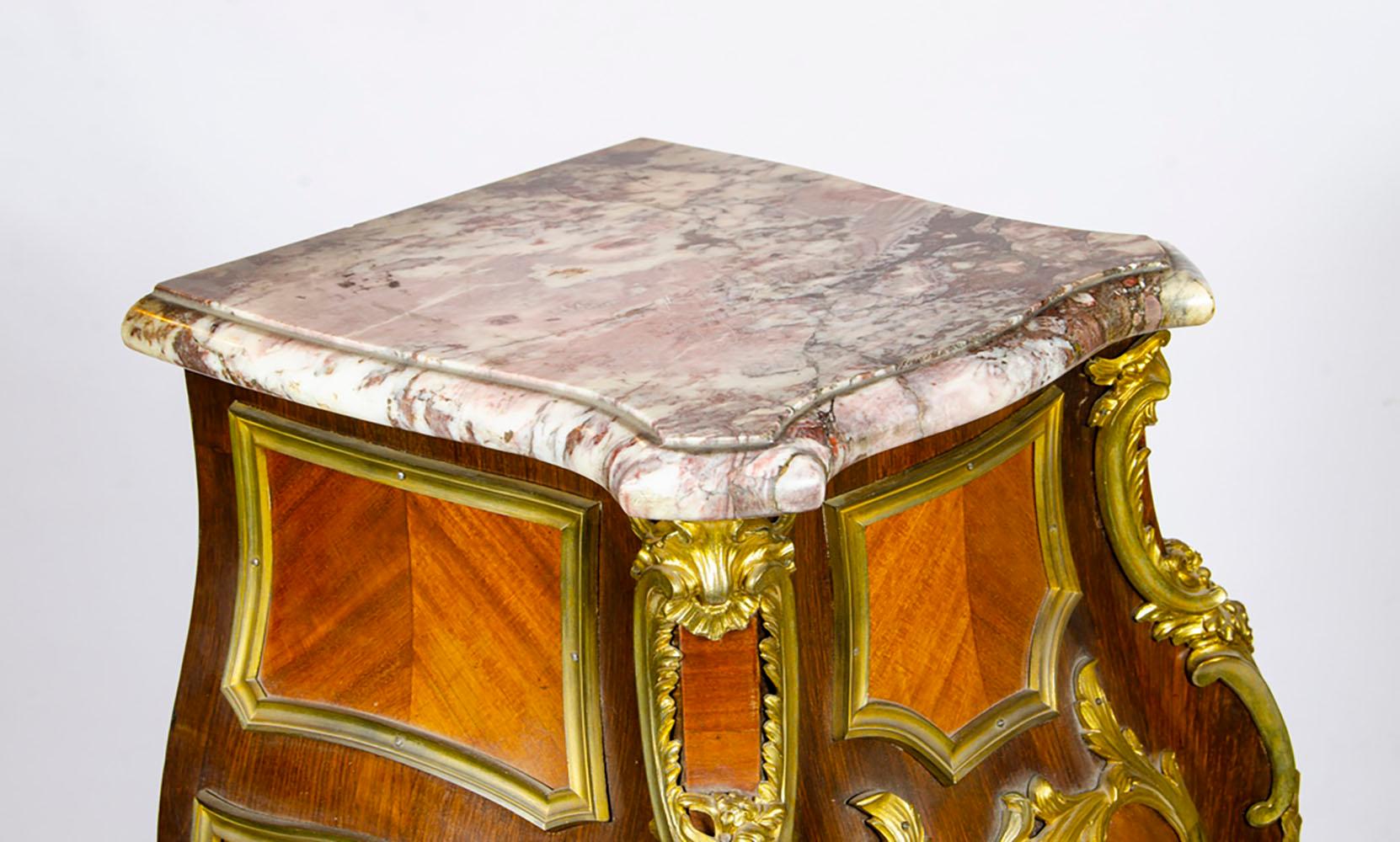 Louis XVI 19th century French inlaid pedestal after Francoise Linke For Sale